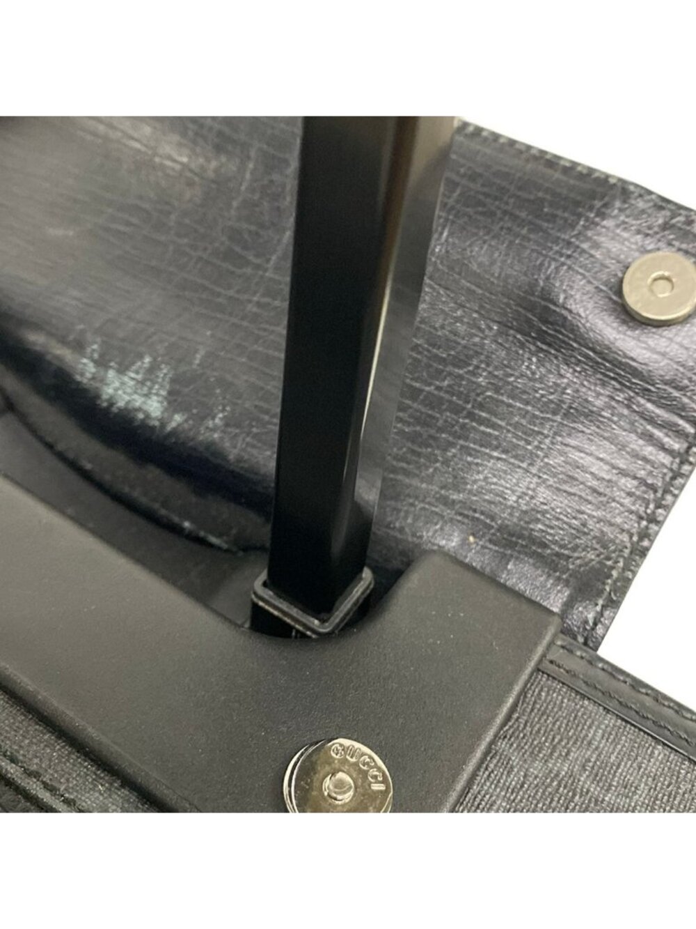 Gucci Travel Bag GG Supreme Black Dark Gray Leather - Picture 11 of 15